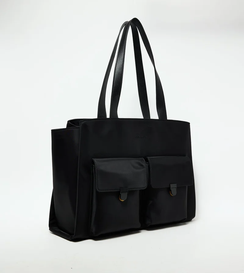 STEVE MADDEN Steve madden everyday women's multi pocket black tote bag
